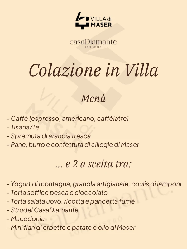Ticket - Colazione in Villa